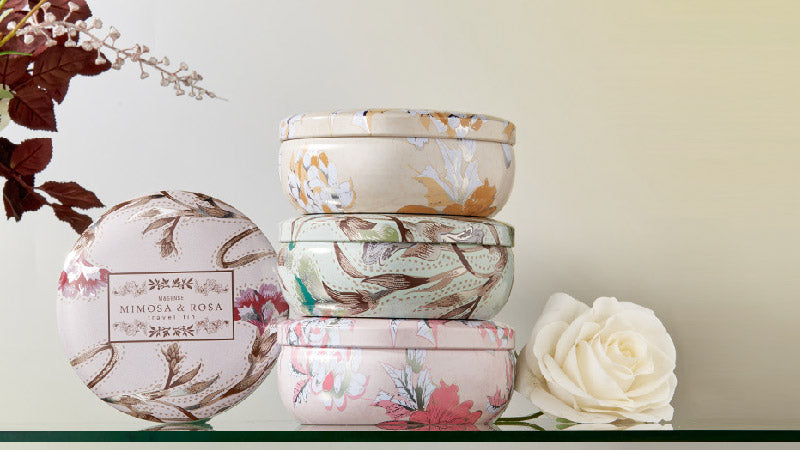 Holiday Flower Tin Candles