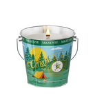 Candle in a metal bucket with 'M&Sense' branding and 'Citronella' label on a white background